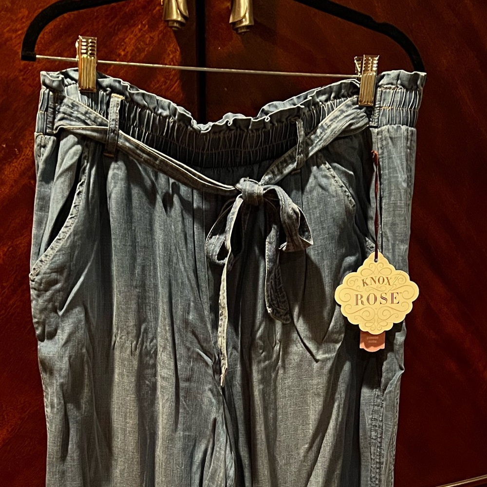 Knox Rose Paper Bag Waist cropped denim